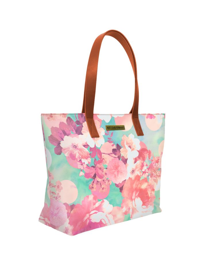 Buy DailyObjects Pink Blue Printed Tote Bag Handbags for Women
