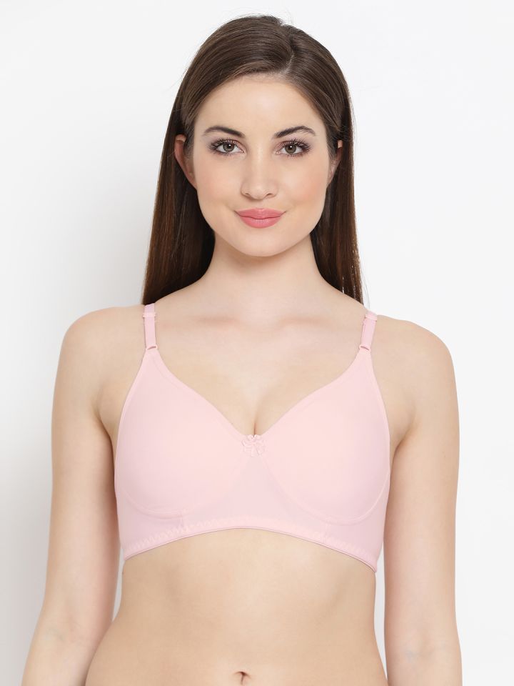 Buy Clovia Cotton Rich Non Padded Wirefree T Shirt Bra In Baby