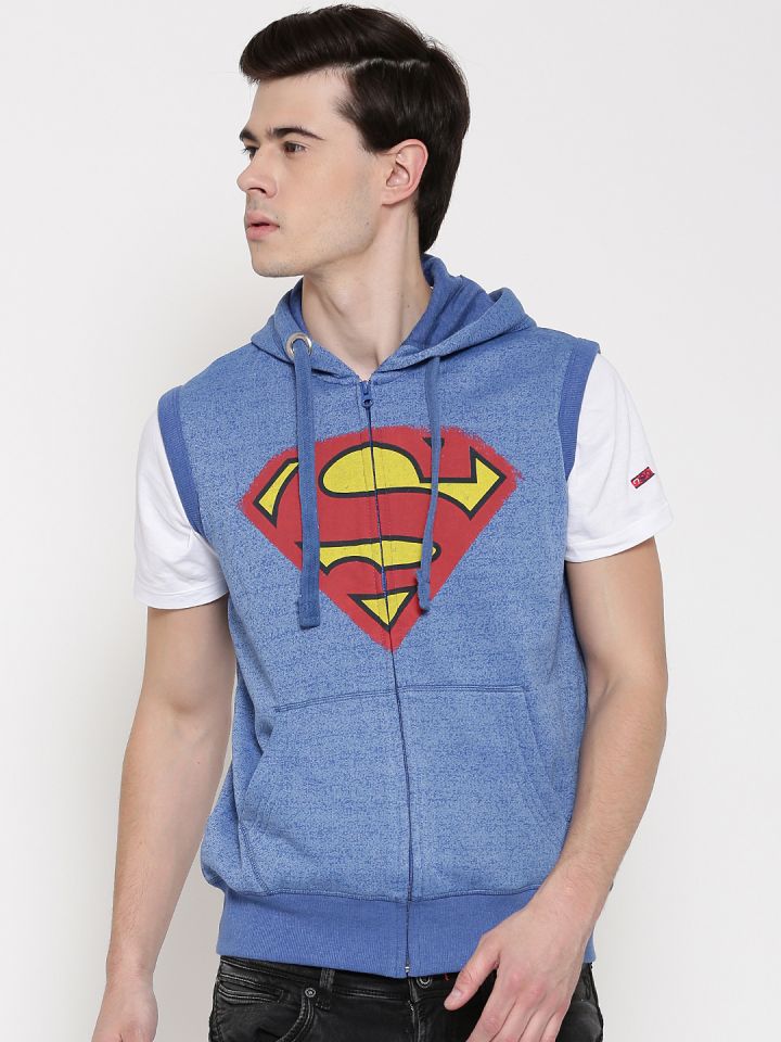 Sleeveless clearance superman hoodie