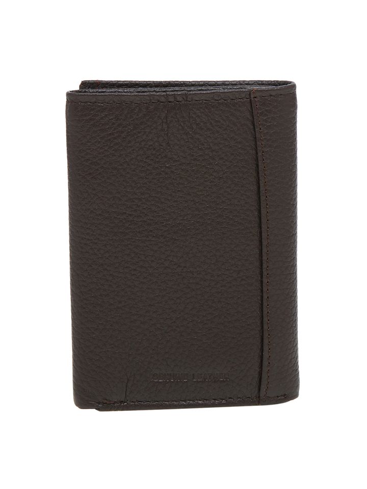 Buy Swiss Gear Unisex Brown Solid Three Fold Wallet Wallets for