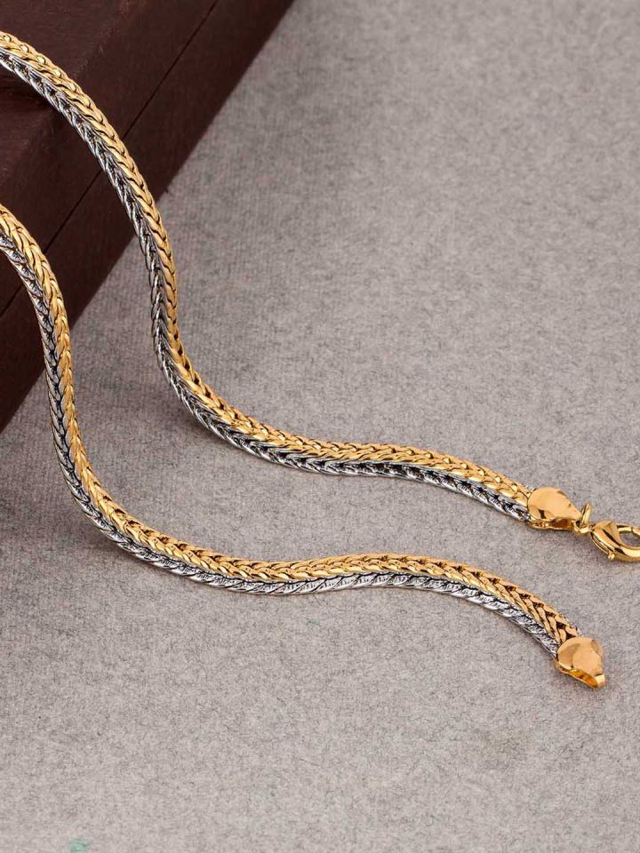Buy Dare By Voylla Gold Toned Stainless Steel Handcrafted Chain