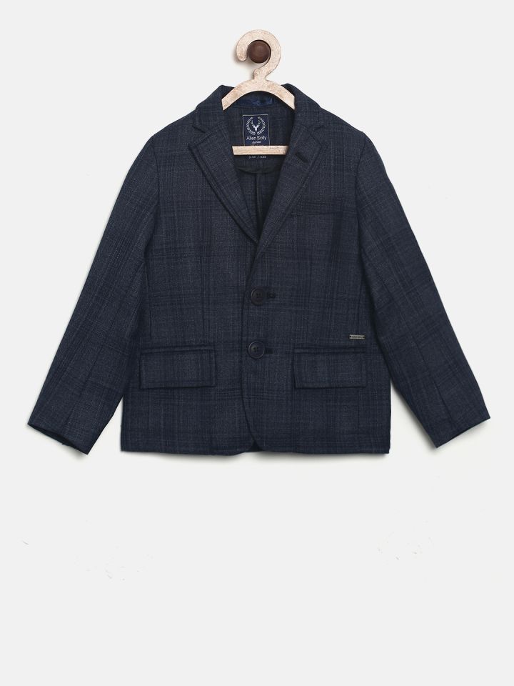 Buy Allen Solly Junior Boys Blue Checked Single Breasted Blazer Blazers for Boys 5362423 Myntra