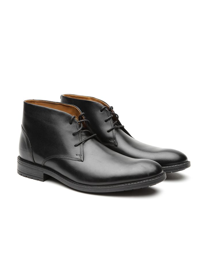 Buy Clarks Men Black Leather Mid Top Semiformal Derbys Formal