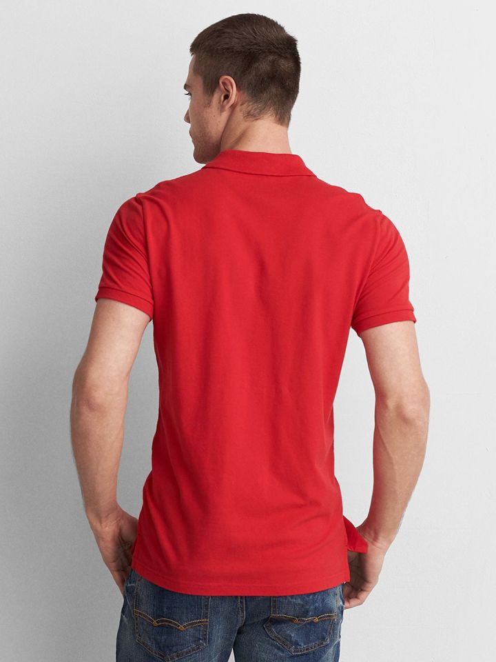 Buy AMERICAN EAGLE OUTFITTERS Men Red Solid Polo Collar T Shirt