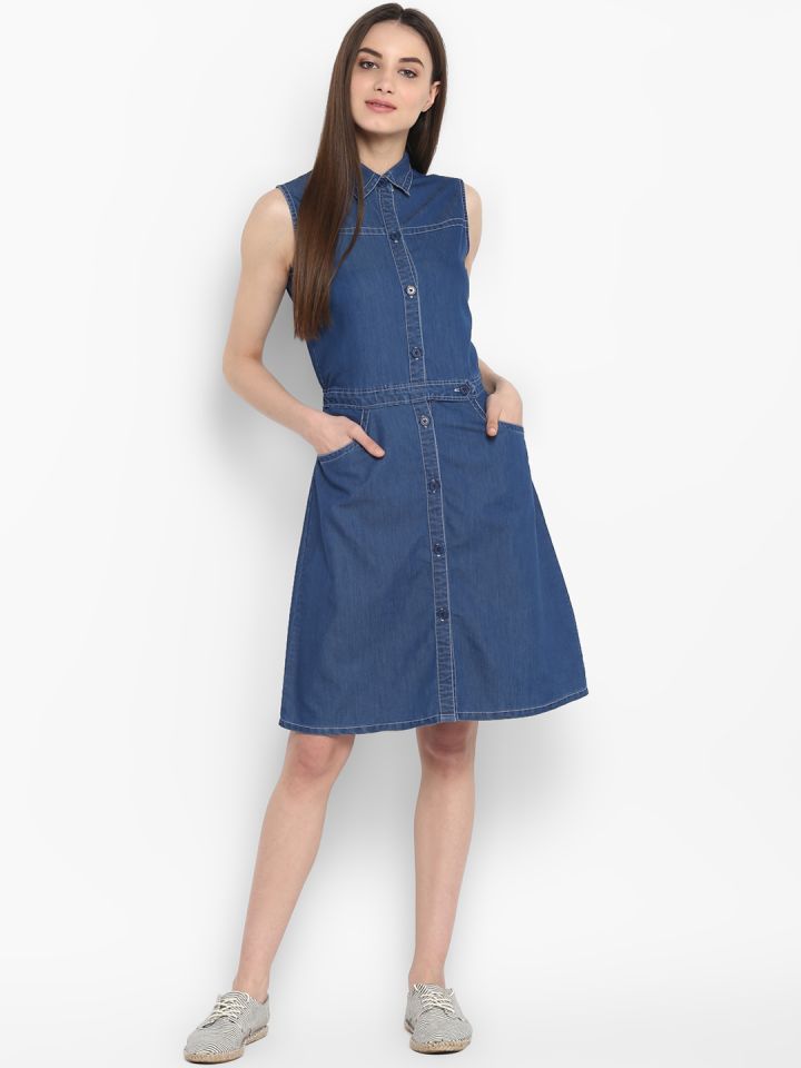Denim one shop piece myntra