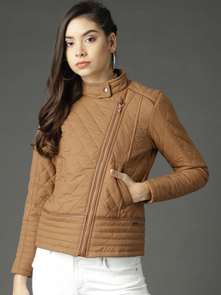 Buy Roadster Women Brown Hooded Parka Jacket - Jackets for Women