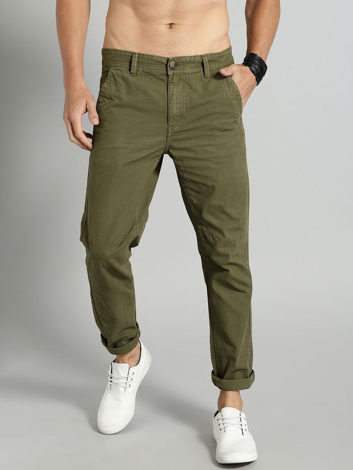 mens green chino trousers