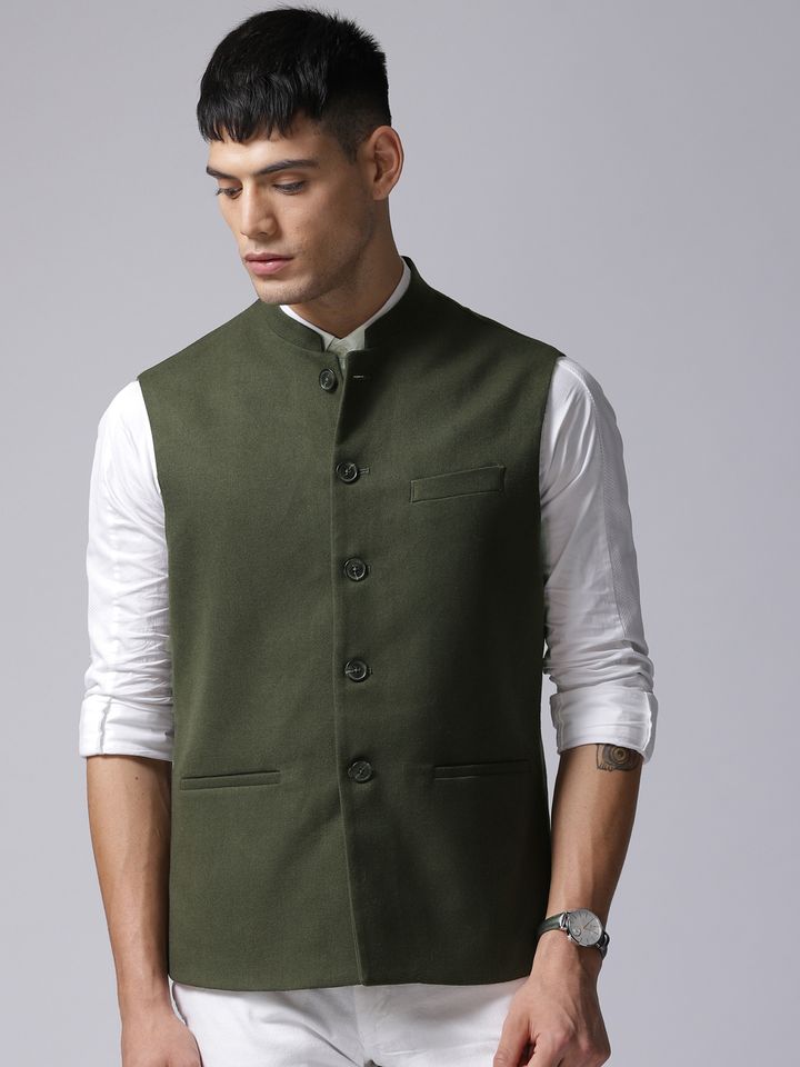 true blue nehru jacket