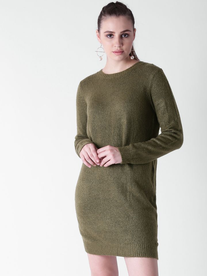 Solid Sweater Dress - Dresses for Women 