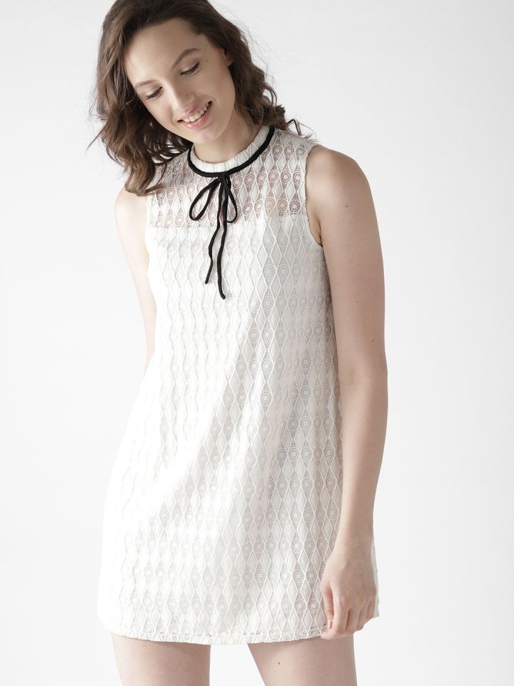 Buy Forever 21 Women White A Line Lace Dress Dresses For Women 5424822 Myntra