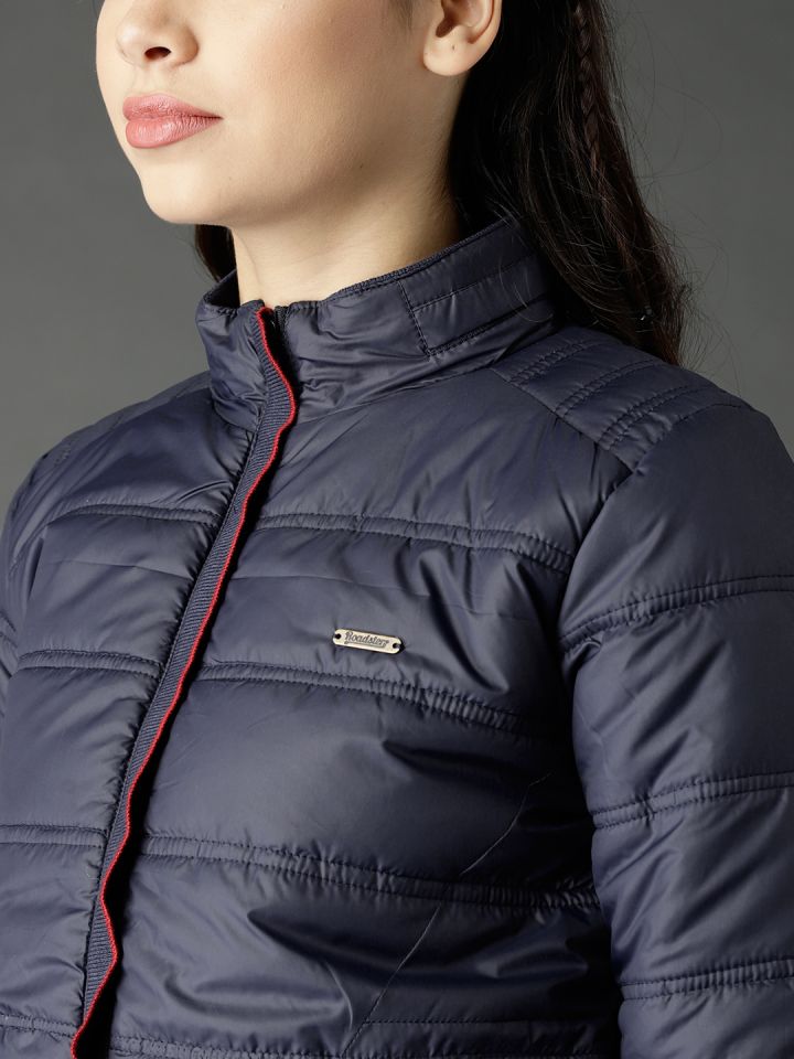 Buy Roadster Women Navy Solid Padded Jacket - Jackets for Women 5492286