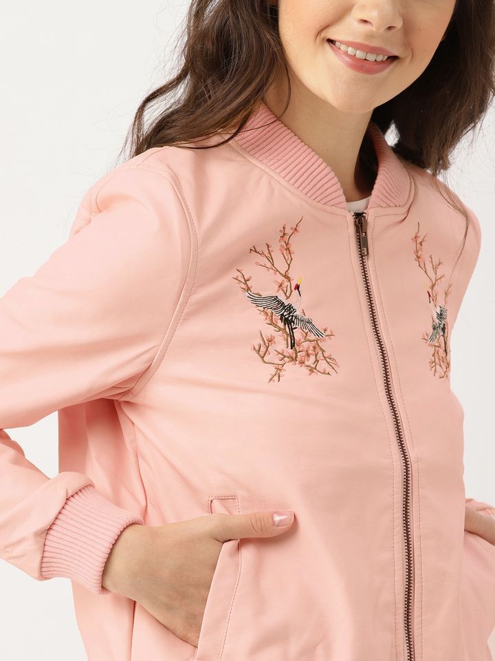 pink embroidered jacket