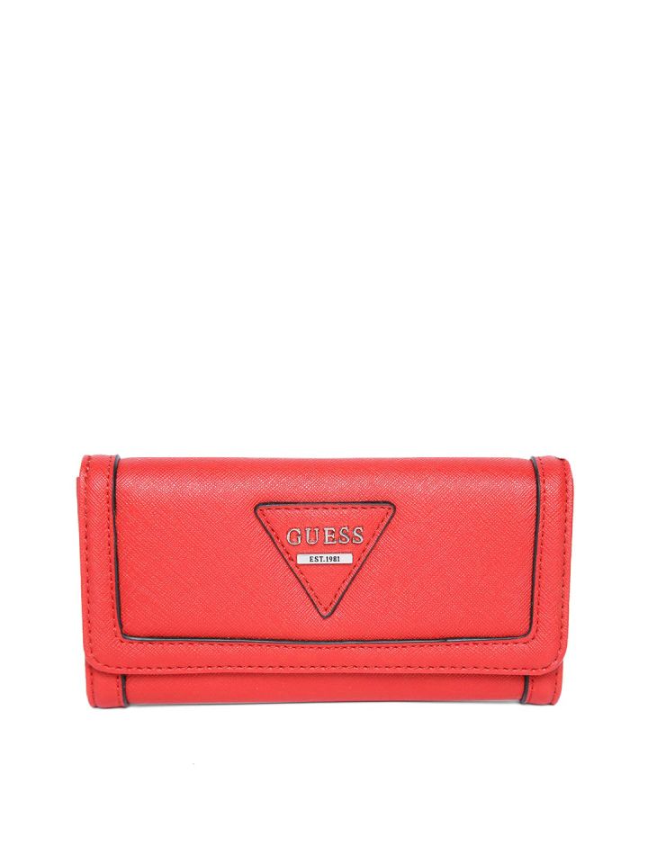 Buy Guess Women Red Solid Three Fold Wallet Wallets For Women 5524148 Myntra