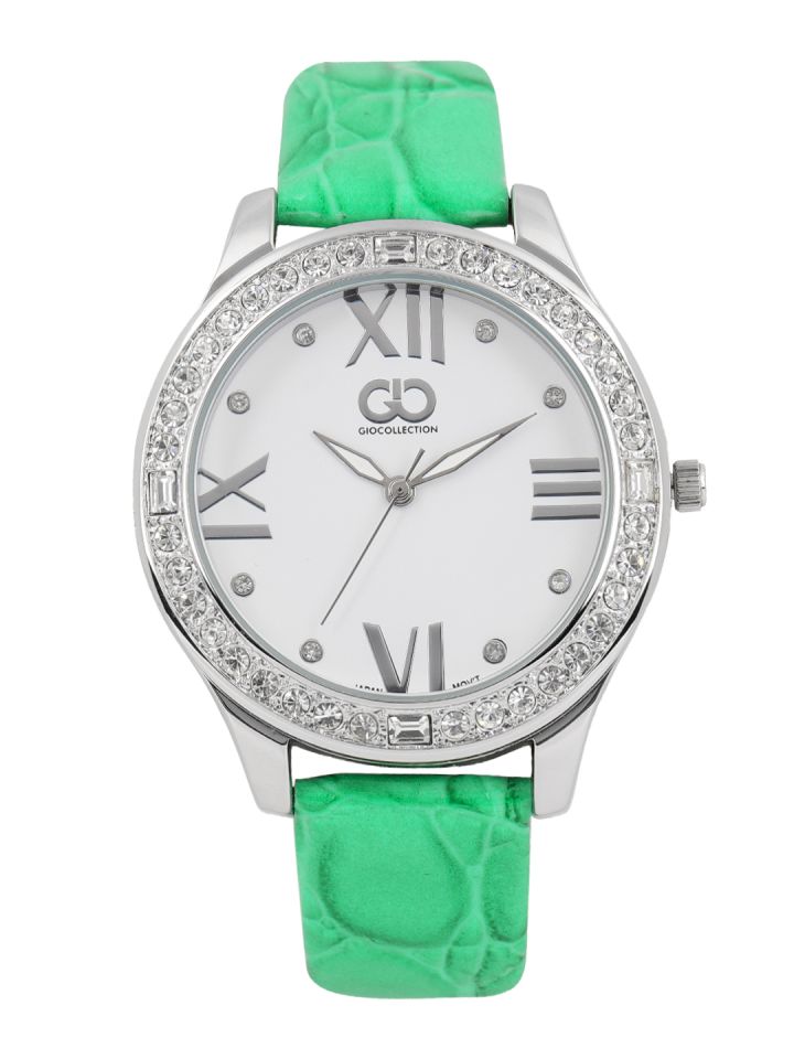 Buy GIO COLLECTION Women White Embellished Analogue Watch G0063 02