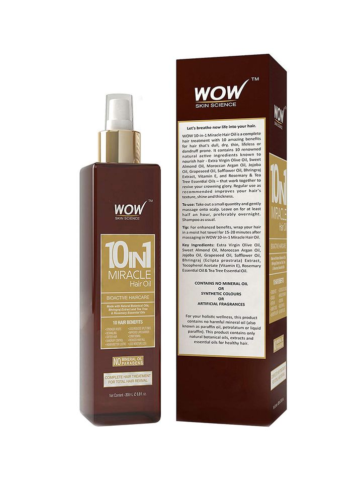 Buy Wow Skin Science 10 In 1 Active Miracle Hair Oil 200 Ml Hair Oil For Unisex 5525758 Myntra