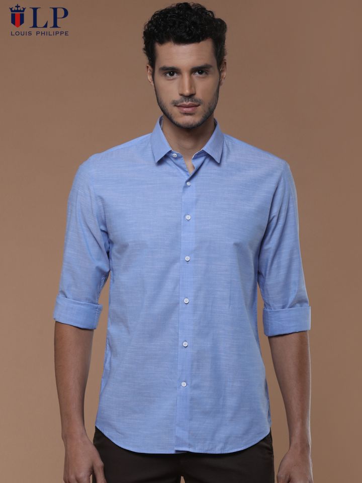 Louis Philippe Sport Men Blue Super Slim Fit Solid Casual Shirt