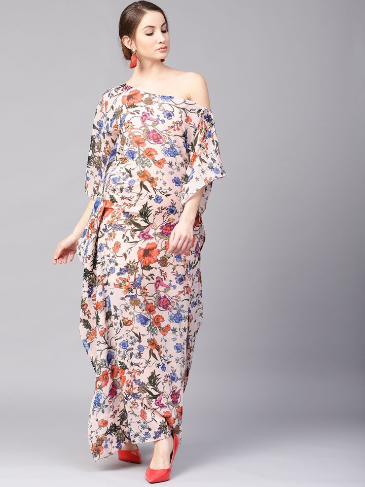 One shoulder sales kaftan maxi dress