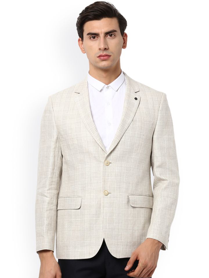 Cream checked blazer sale