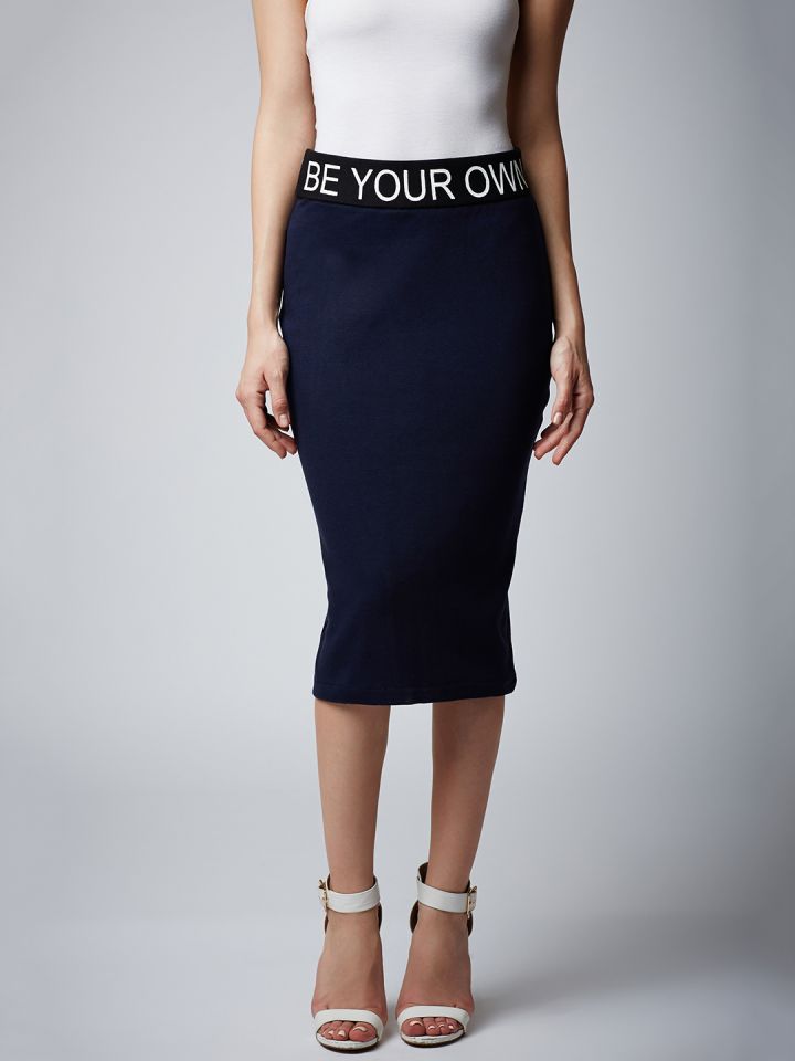 Knee Length Pencil Skirt - Skirts