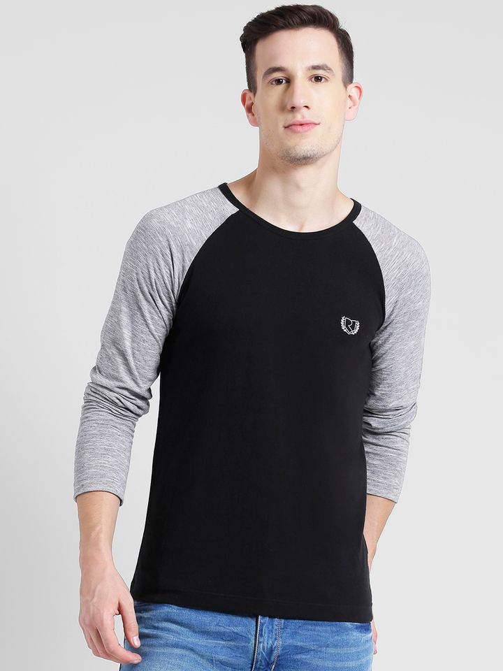 Buy Rigo Men Black Solid Round Neck T 