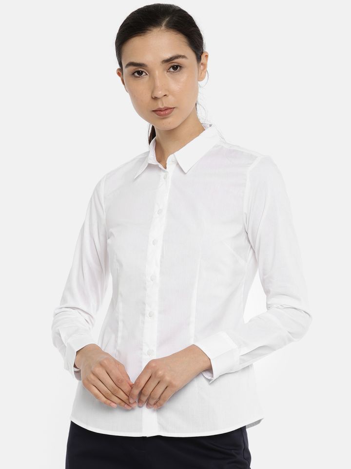 Van heusen women's solid formal shirt discount