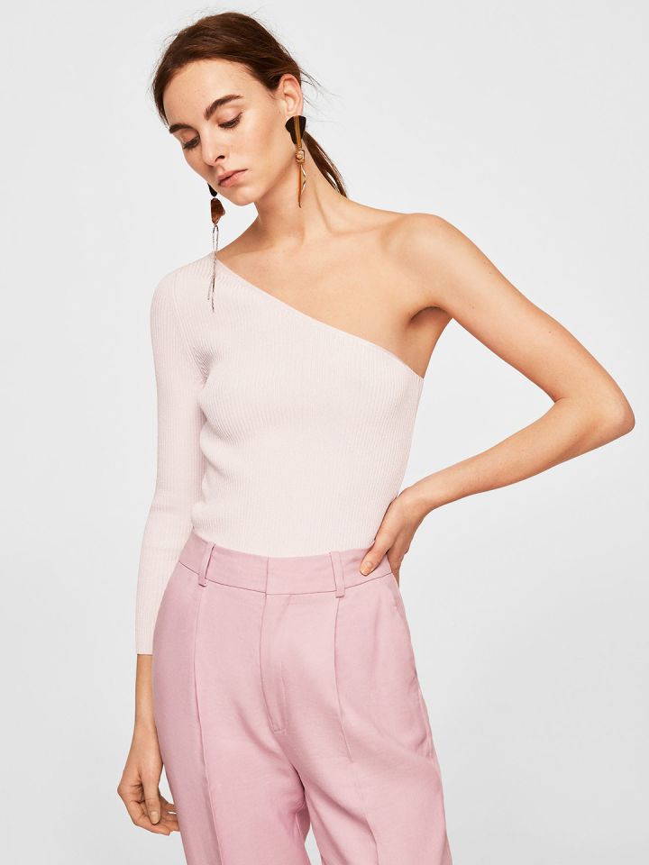 Mango one shoulder top deals