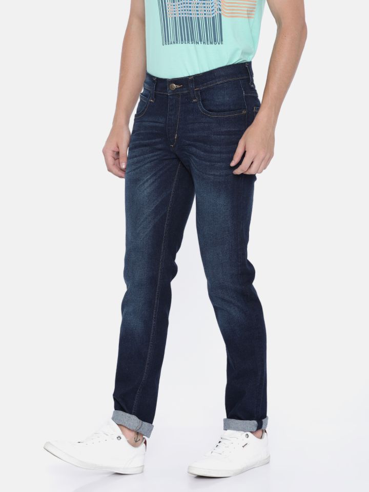 Buy Lee Men Blue Bruce Skinny Tapered Fit Low Rise Clean Look