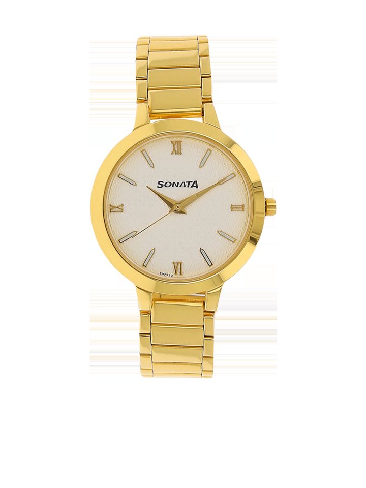 Buy Sonata Elite Women Gold Analogue Watch NL8141YM01 Watches