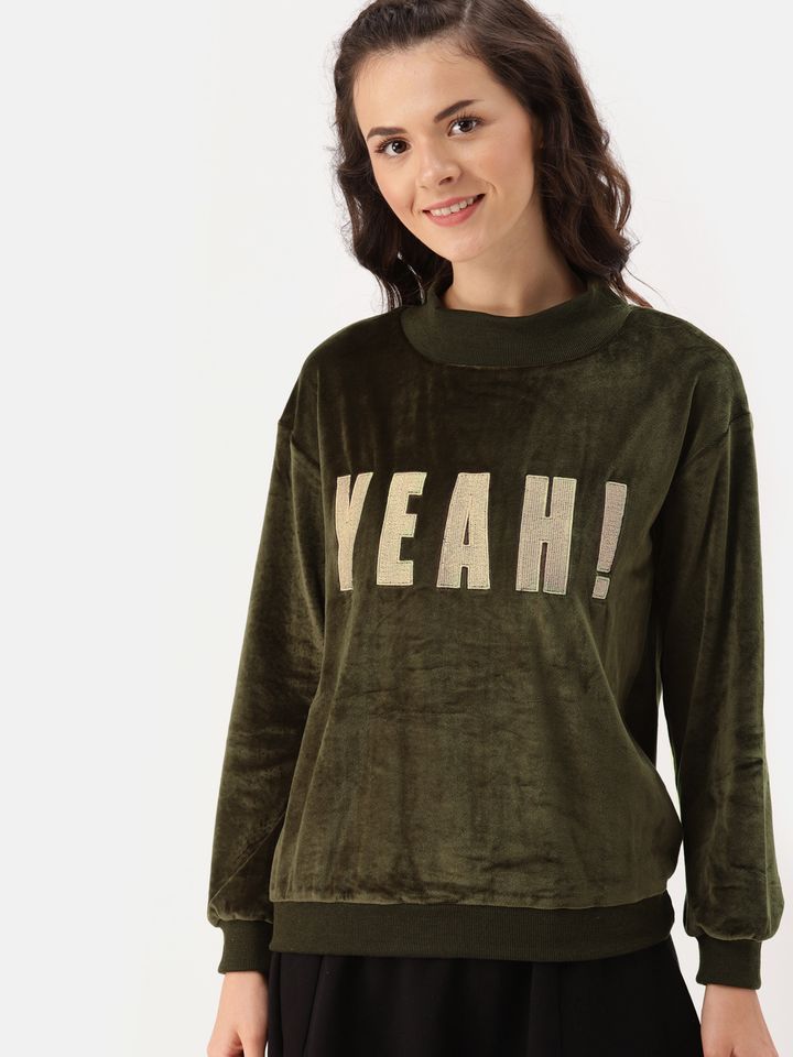 green velvet sweatshirt