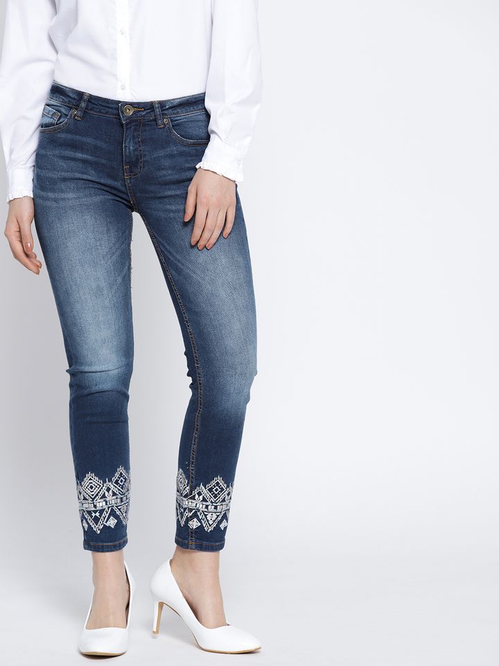 Buy OVS Women Blue Skinny Fit Mid Rise Clean Look Stretchable Jeans - Jeans  for Women 5623824 | Myntra