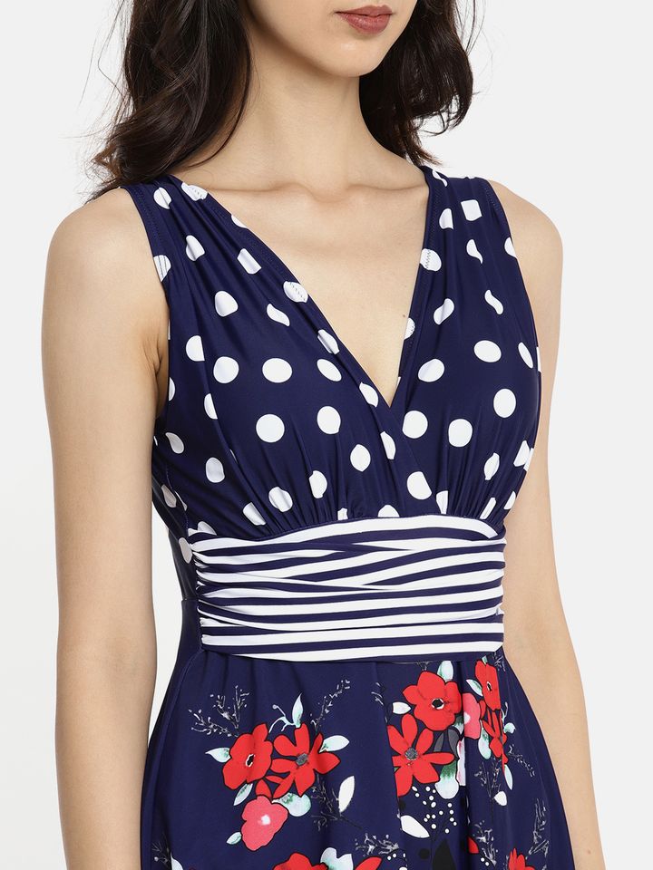 navy blue swim dress