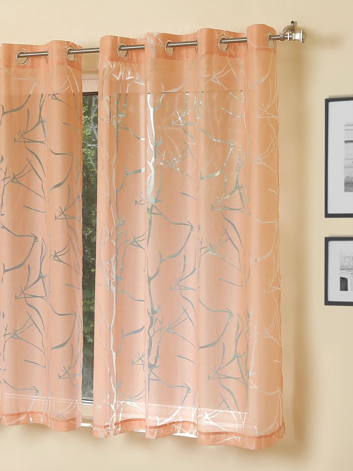 Rosara Home Peach Coloured Sheer Window Curtains And Sheers For Uni 5642165 Myntra Rosara Home Peach Coloured Sheer, Peach Window Curtains