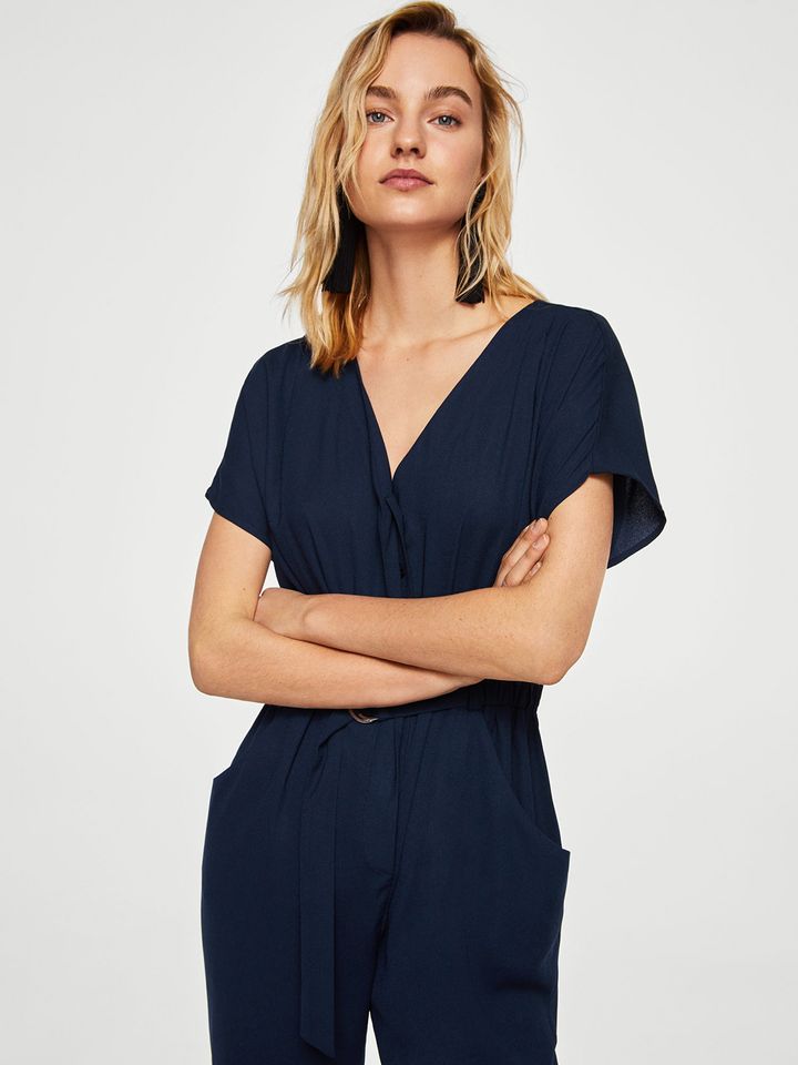 Mango jumpsuit navy clearance