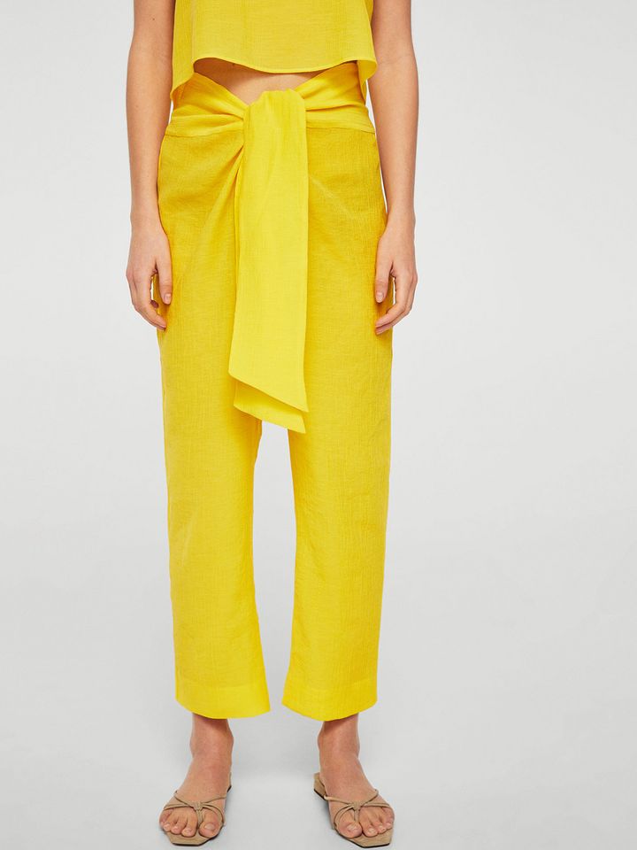 mango yellow trousers