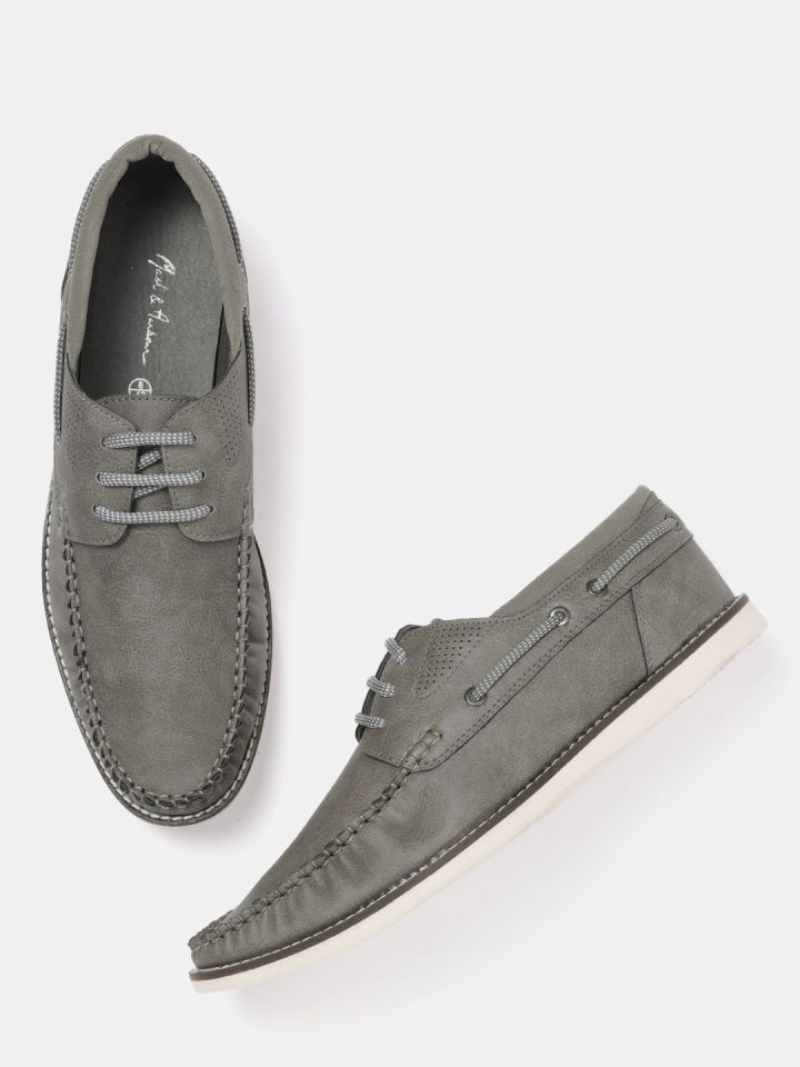 Mens grey deck shoes sale