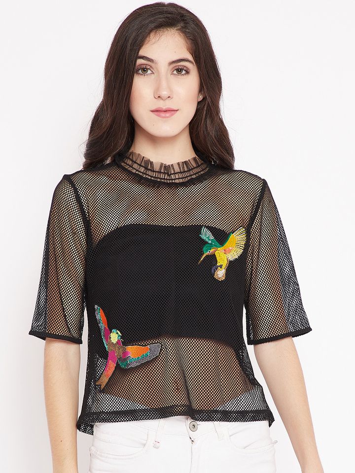 Black net top myntra Clearance