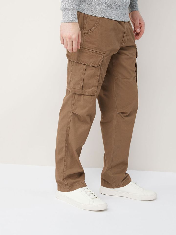 Buy Next Men Brown Slim Fit Solid 