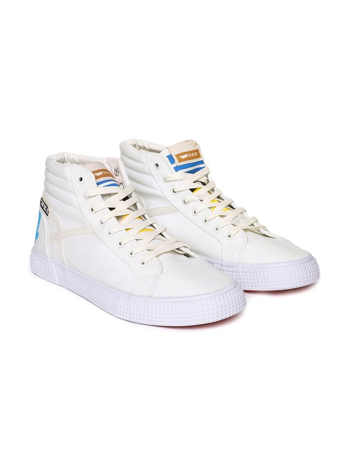 Buy Gas Men Off White Solid Canvas Mid Top California Mid Print Sneakers Casual Shoes For Men 5706443 Myntra Buy the hottest kicks from nike, adidas, jordan, converse, vans & more.