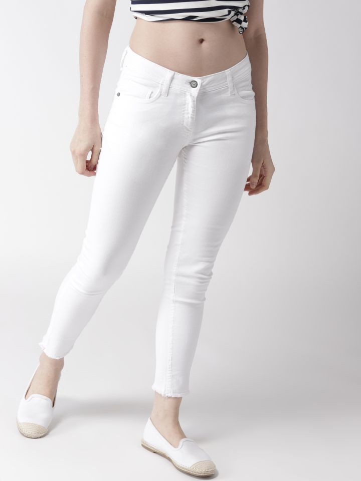 white jeans myntra