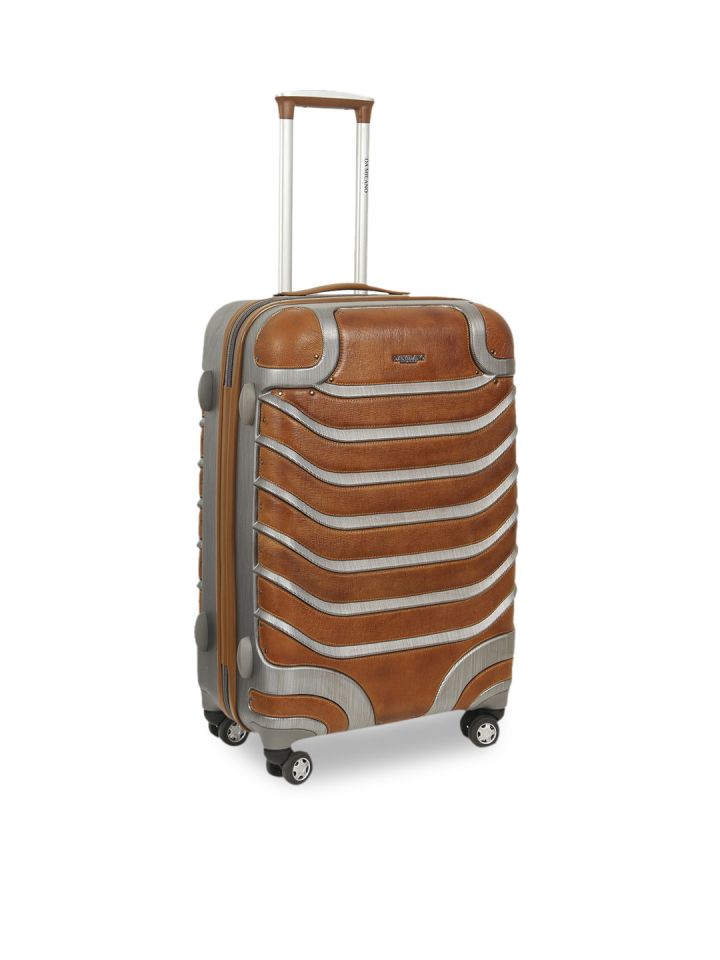 Buy Da Milano Brown Genuine Leather Trolley Trolley Bag For Unisex 5799143 Myntra