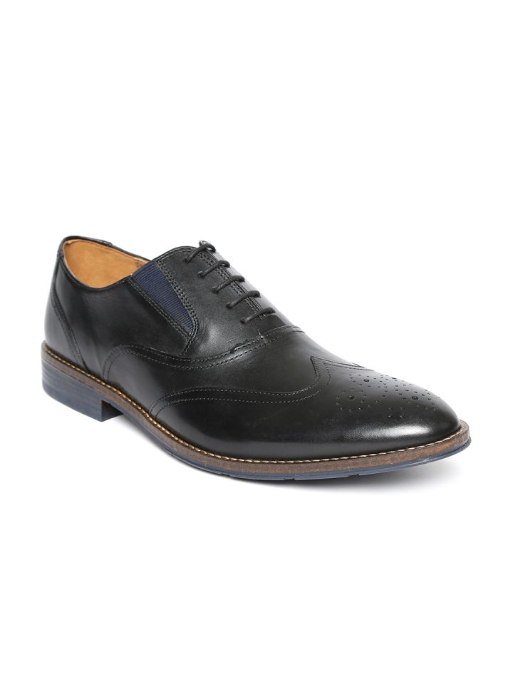 Buy Hush Puppies Men Black Leather Formal Brogues Formal Shoes