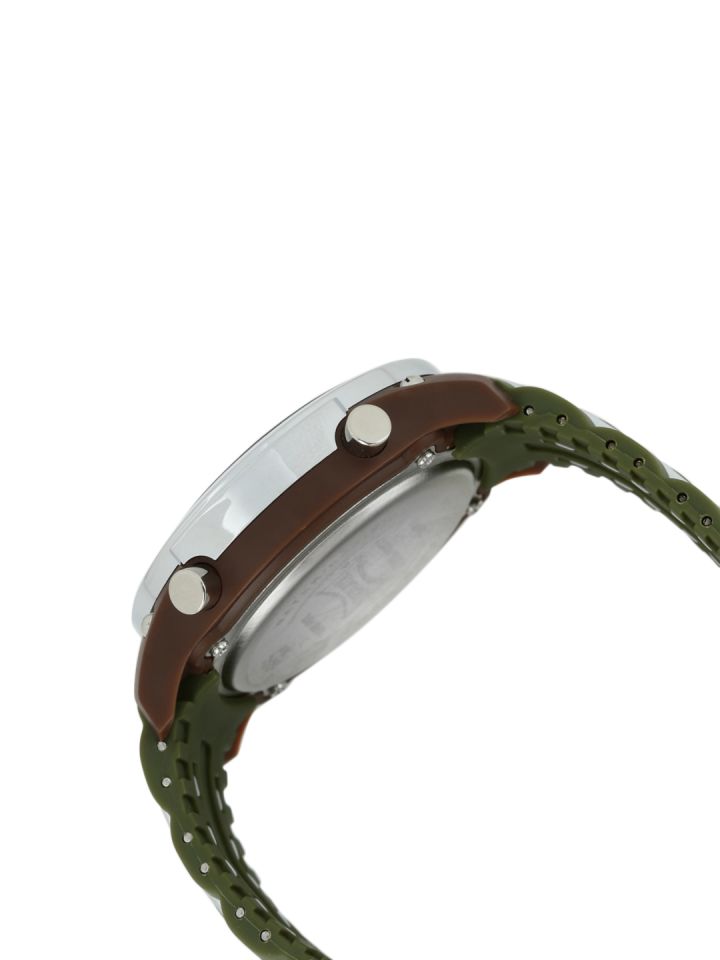 Sonata Men Ocean Series Olive Brown Digital Watch 77034PP02