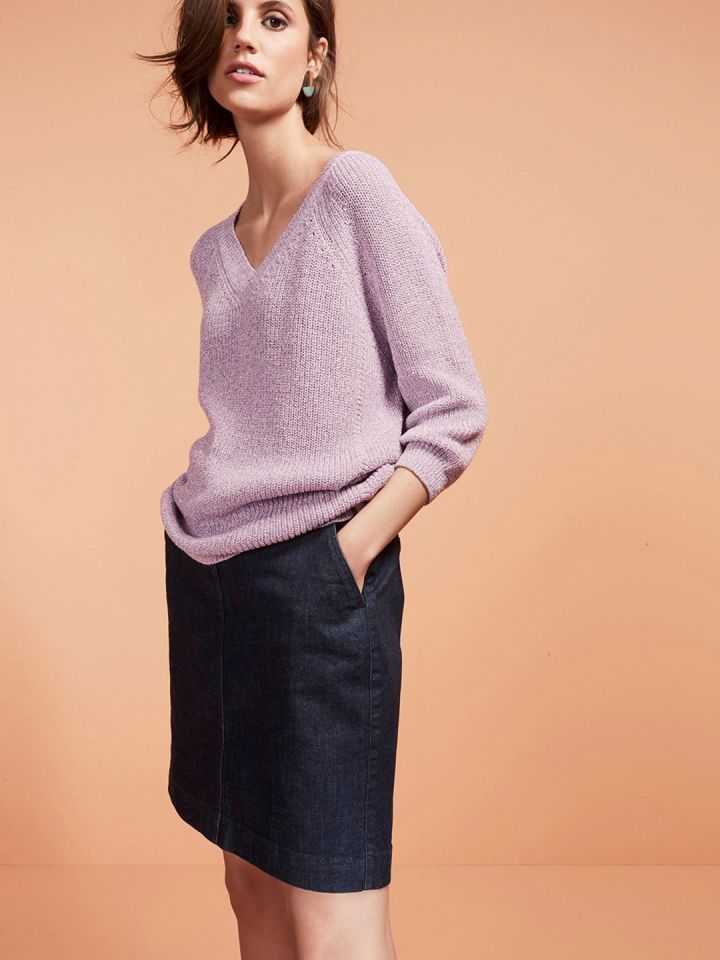 Buy Next Women Navy Blue Denim Solid A Line Skirt Skirts for