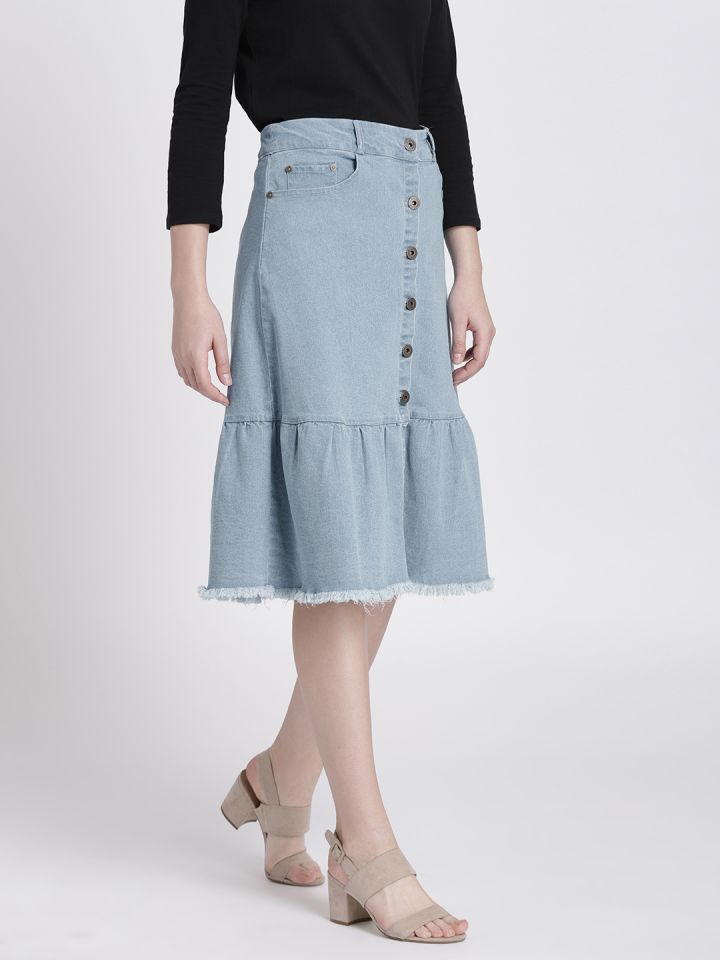 denim skirt myntra