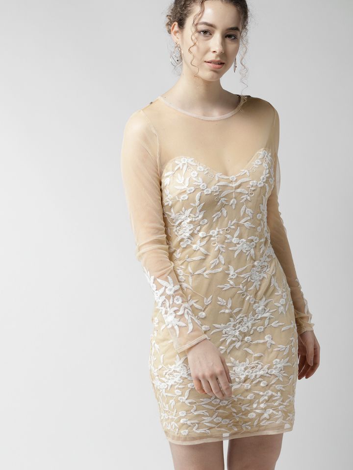 Forever 21 sheer cheap mesh embroidered maxi dress