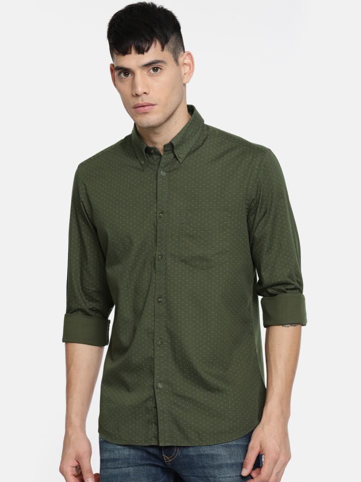 Indian terrain olive green shirt best sale