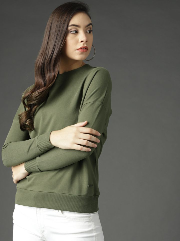 Olive green sweatshirt on sale women