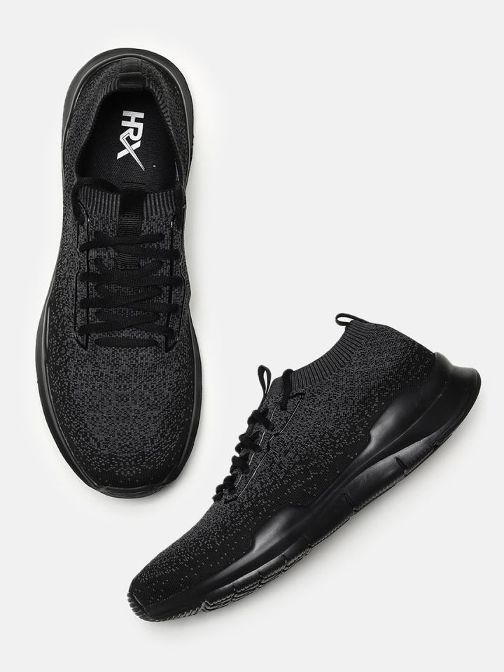 Hrx black sports shoes outlet