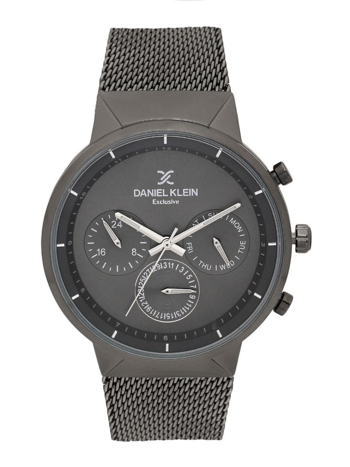Buy Daniel Klein Exclusive Men Gunmetal Toned Analogue Watch DK11750 7 -  Watches for Men 5971728 | Myntra
