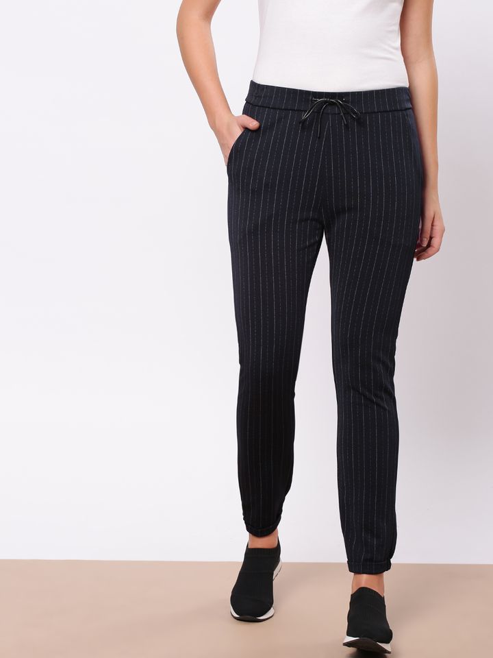 blue striped joggers